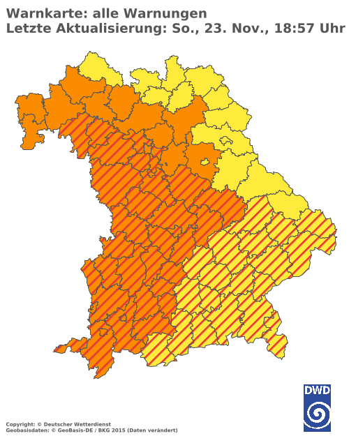 Aktuelle Wetterwarnungen für  Hannover