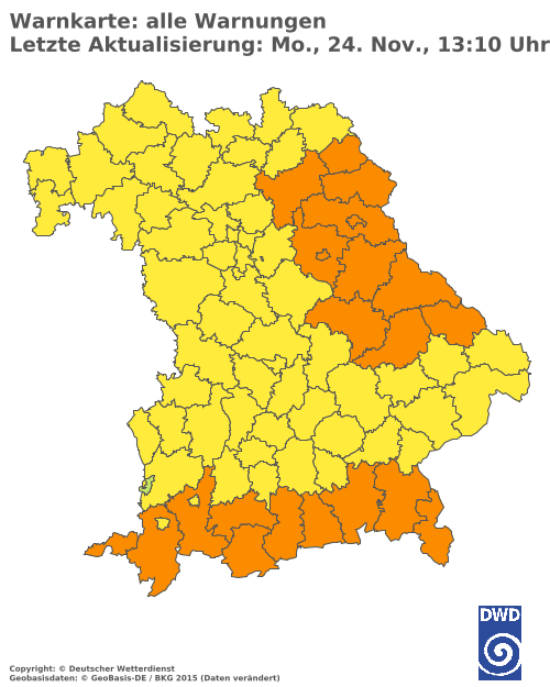 Aktuelle Wetterwarnungen für  Hannover