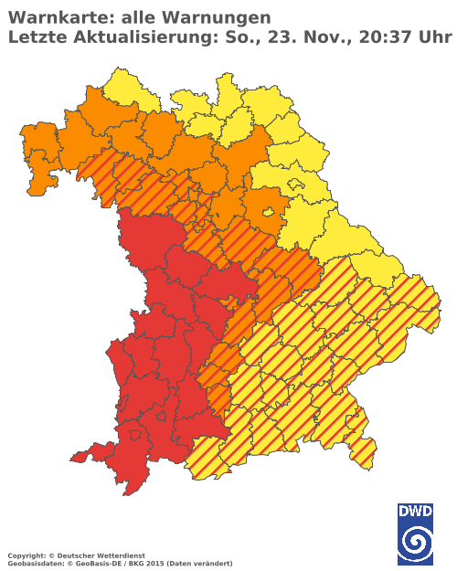 Aktuelle Wetterwarnungen für  Hannover