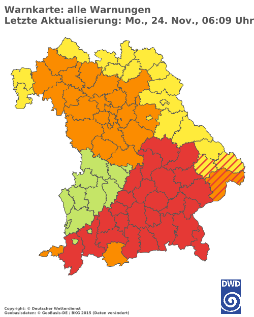 Aktuelle Wetterwarnungen für  Hannover