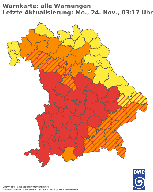 Aktuelle Wetterwarnungen für  Hannover