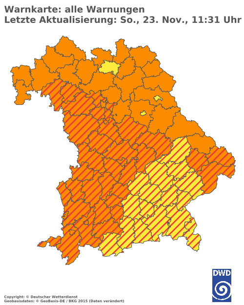 Aktuelle Wetterwarnungen für  Hannover