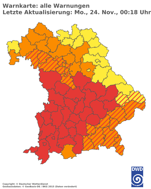 Aktuelle Wetterwarnungen für  Hannover
