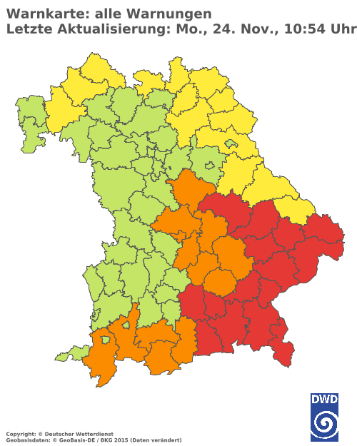 Aktuelle Wetterwarnungen für  Hannover