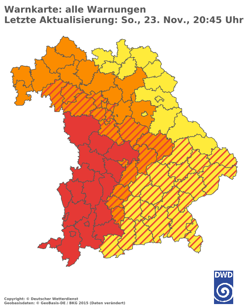 Aktuelle Wetterwarnungen für  Hannover