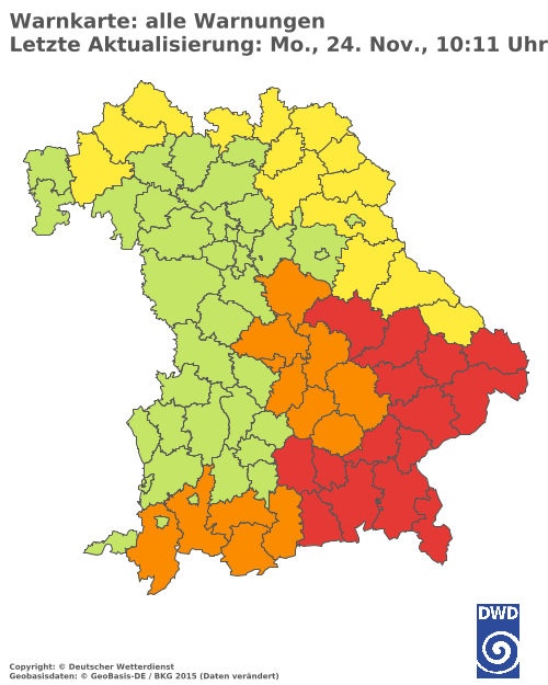 Aktuelle Wetterwarnungen für  Hannover