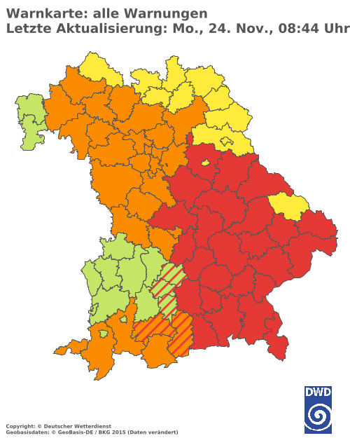 Aktuelle Wetterwarnungen für  Hannover