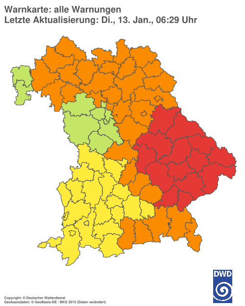 Aktuelle Wetterwarnungen für  Hannover