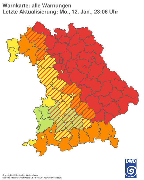 Aktuelle Wetterwarnungen für  Hannover