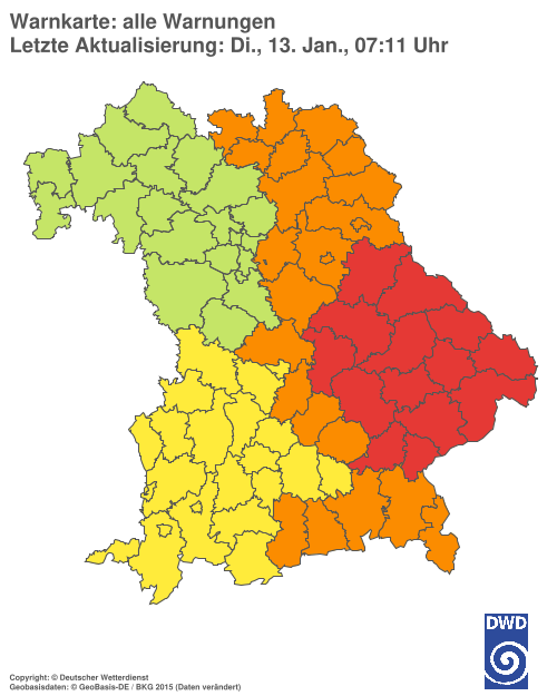 Aktuelle Wetterwarnungen für  Hannover