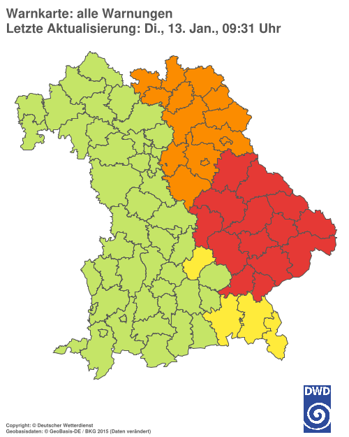 Aktuelle Wetterwarnungen für  Hannover