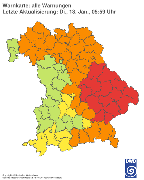 Aktuelle Wetterwarnungen für  Hannover