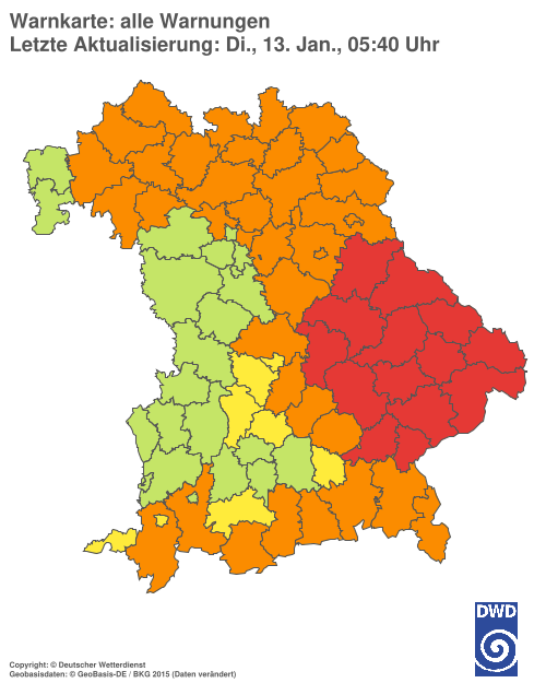 Aktuelle Wetterwarnungen für  Hannover