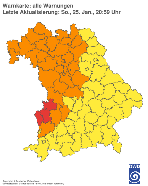 Aktuelle Wetterwarnungen für  Hannover