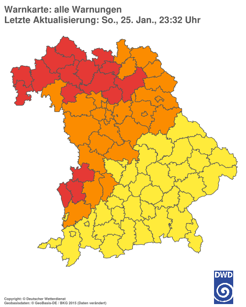 Aktuelle Wetterwarnungen für  Hannover