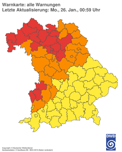 Aktuelle Wetterwarnungen für  Hannover
