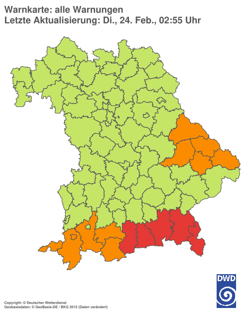 Aktuelle Wetterwarnungen für  Hannover