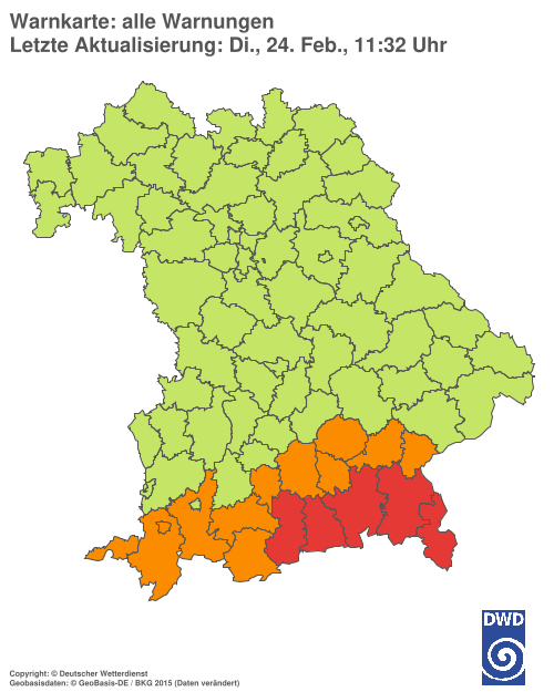 Aktuelle Wetterwarnungen für  Hannover