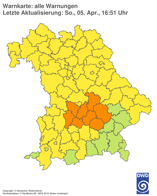 Aktuelle Wetterwarnungen für  Hannover