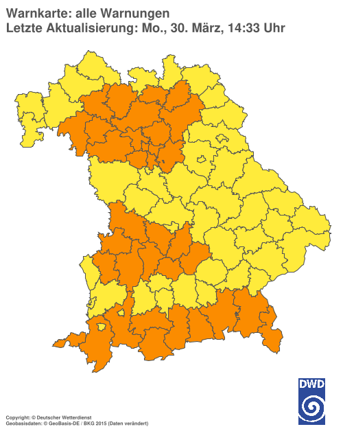 Aktuelle Wetterwarnungen für  Hannover