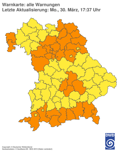 Aktuelle Wetterwarnungen für  Hannover