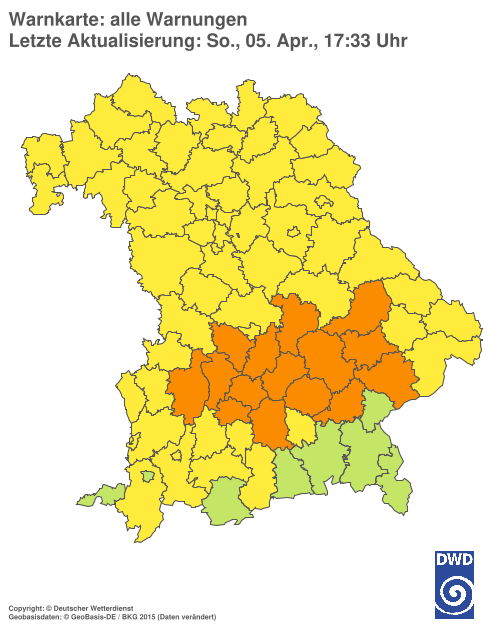 Aktuelle Wetterwarnungen für  Hannover
