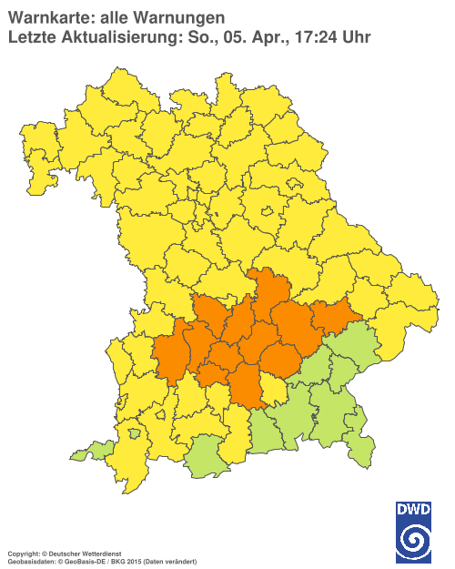 Aktuelle Wetterwarnungen für  Hannover