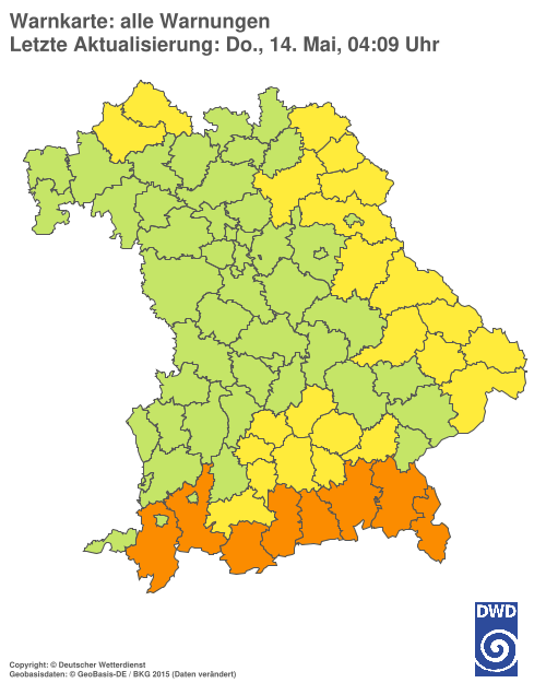 Aktuelle Wetterwarnungen für  Hannover