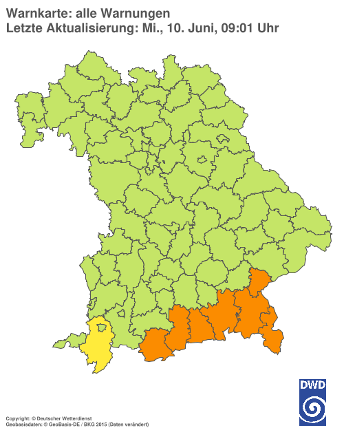 Aktuelle Wetterwarnungen für  Hannover