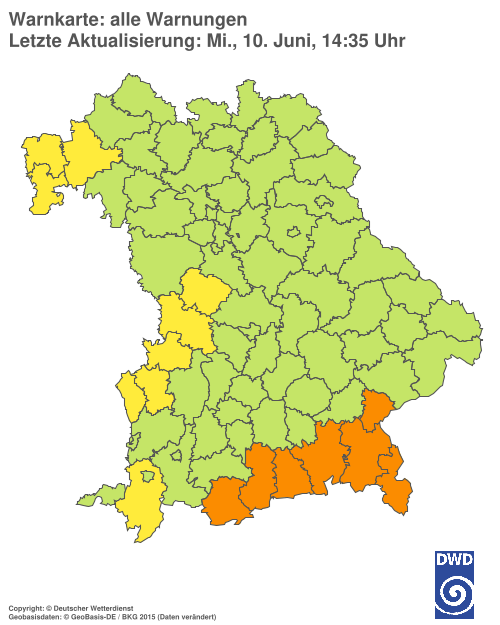 Aktuelle Wetterwarnungen für  Hannover