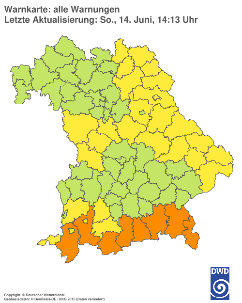 Aktuelle Wetterwarnungen für  Hannover