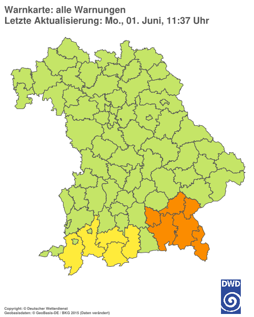 Aktuelle Wetterwarnungen für  Hannover