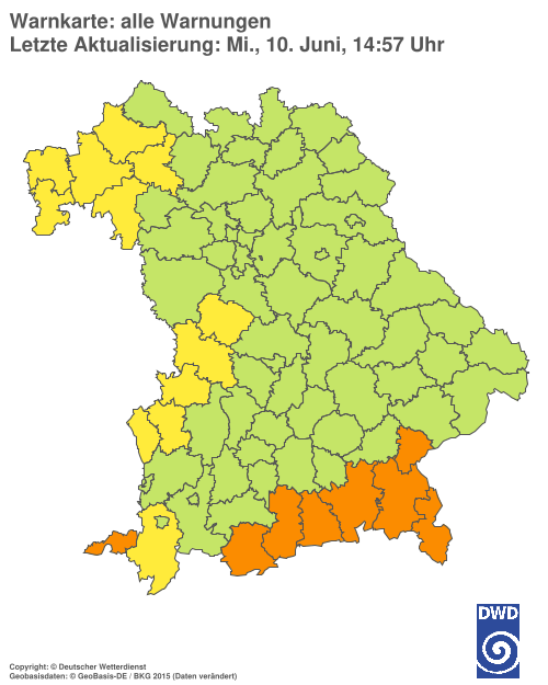 Aktuelle Wetterwarnungen für  Hannover