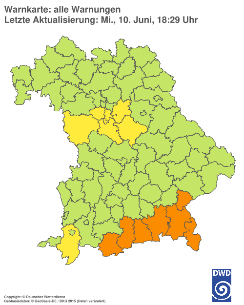 Aktuelle Wetterwarnungen für  Hannover