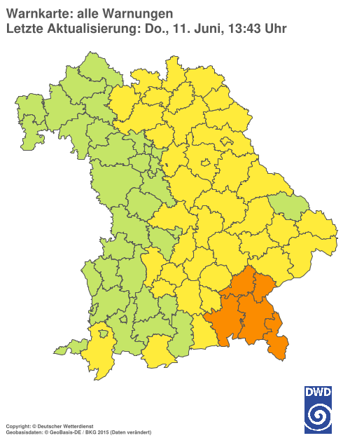 Aktuelle Wetterwarnungen für  Hannover