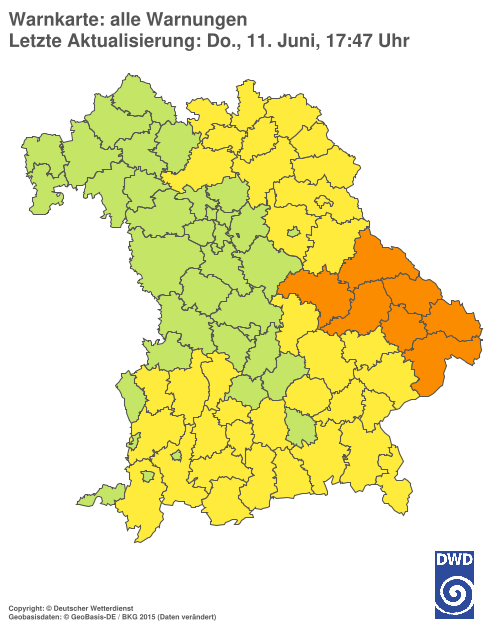 Aktuelle Wetterwarnungen für  Hannover