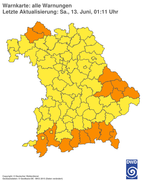 Aktuelle Wetterwarnungen für  Hannover
