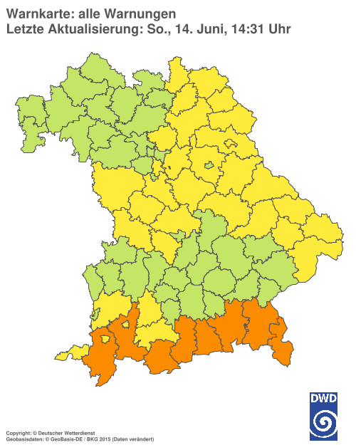 Aktuelle Wetterwarnungen für  Hannover