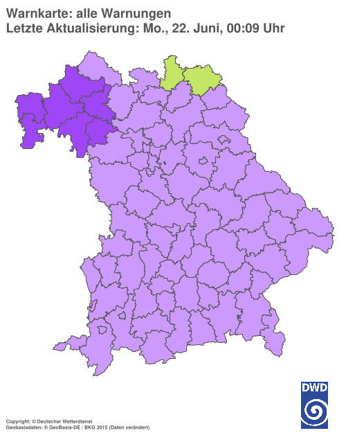 Aktuelle Wetterwarnungen für  Hannover