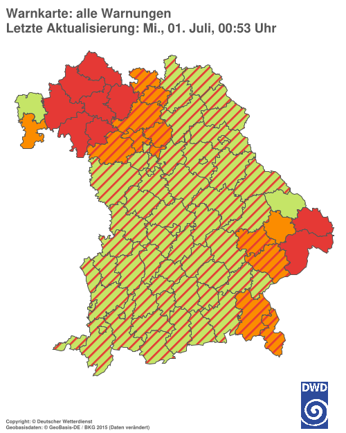 Aktuelle Wetterwarnungen für  Hannover