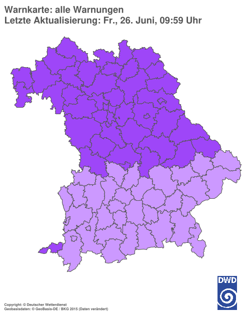 Aktuelle Wetterwarnungen für  Hannover
