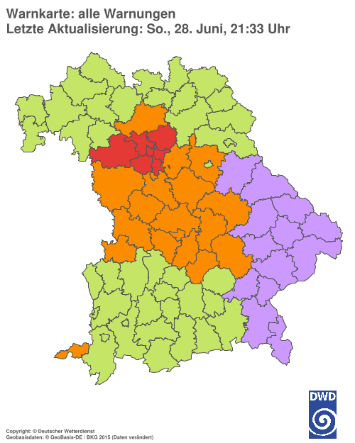 Aktuelle Wetterwarnungen für  Hannover