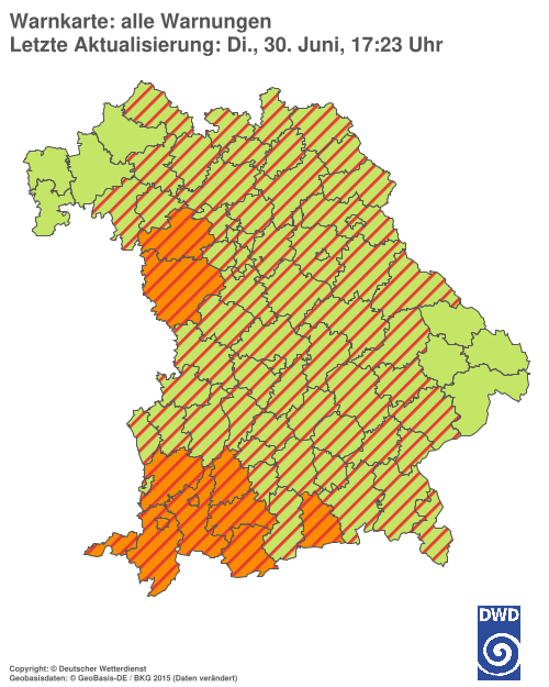 Aktuelle Wetterwarnungen für  Hannover