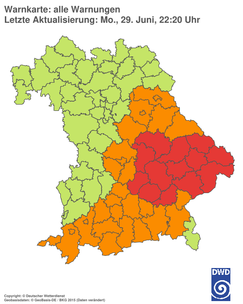 Aktuelle Wetterwarnungen für  Hannover