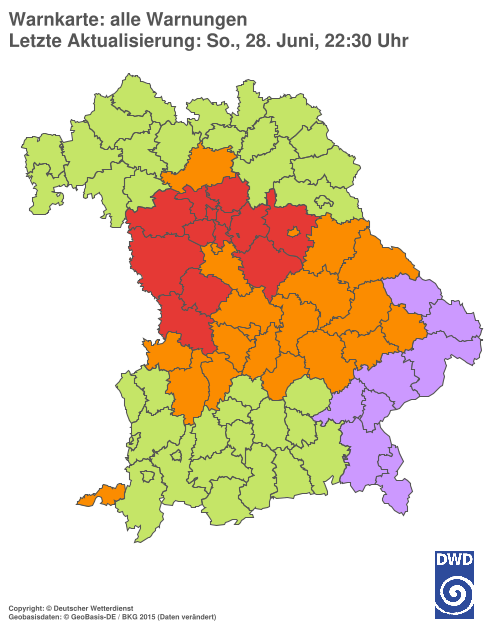 Aktuelle Wetterwarnungen für  Hannover