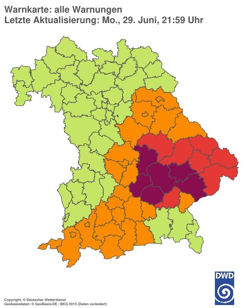 Aktuelle Wetterwarnungen für  Hannover