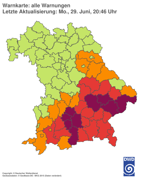 Aktuelle Wetterwarnungen für  Hannover