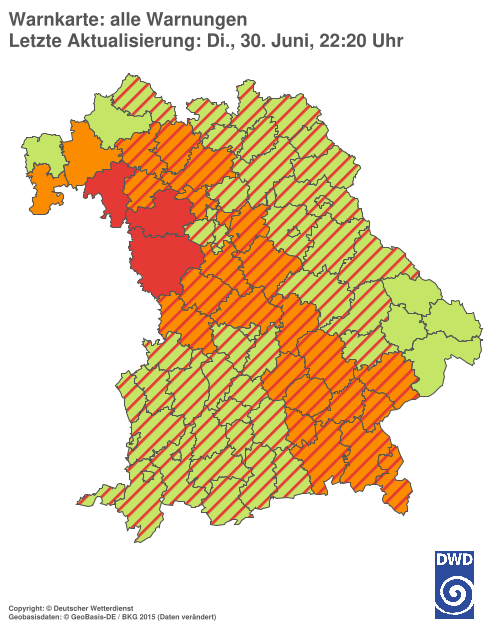 Aktuelle Wetterwarnungen für  Hannover