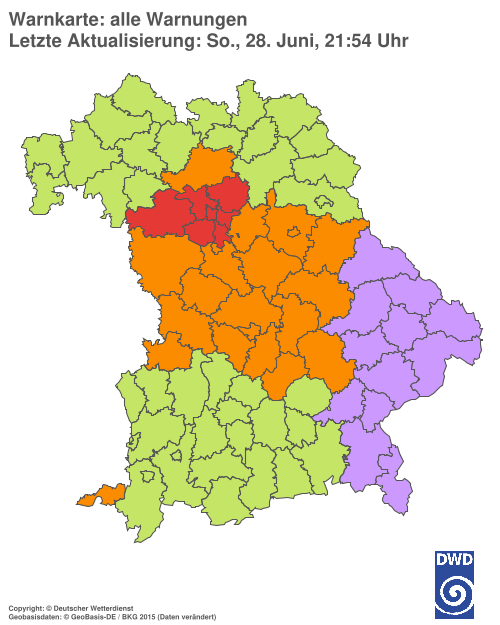 Aktuelle Wetterwarnungen für  Hannover
