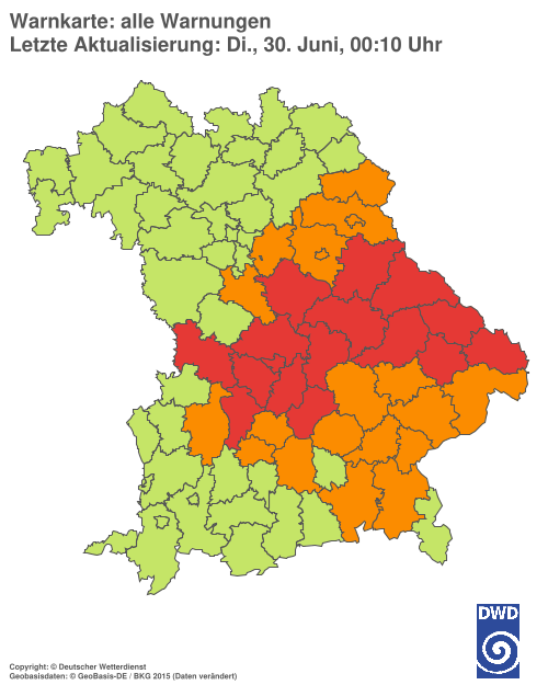 Aktuelle Wetterwarnungen für  Hannover